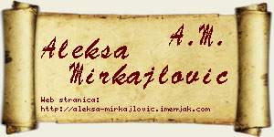 Aleksa Mirkajlović vizit kartica